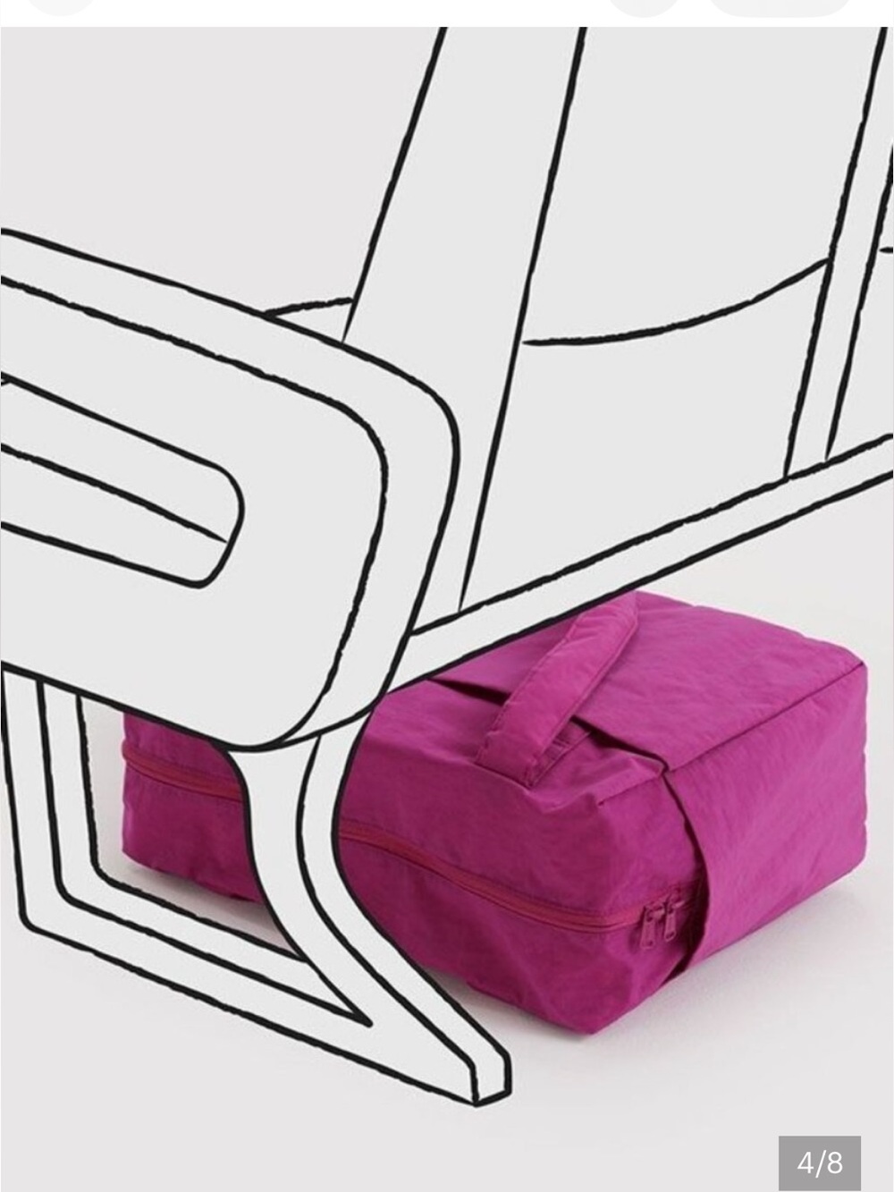 BAGGU Small Cloud Carry On in Deep Fuchsia - Picture 2 of 11